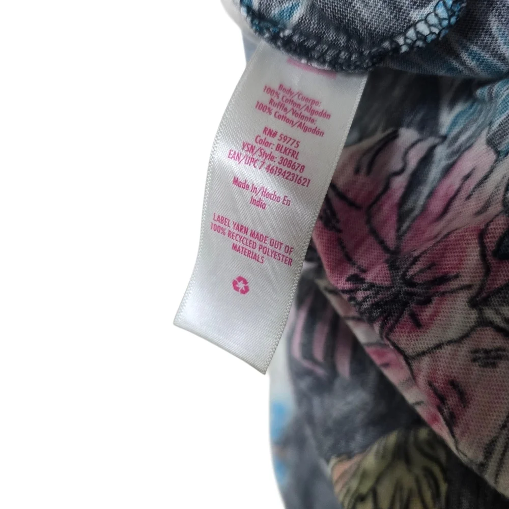 Justice Floral Tropical Tank Blouse Girls M (10)